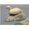Image 1 : ca. 1960 old King Island piece- ivory ptarmigan with egg- 3"
