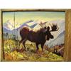Image 2 : Original oil, framed- 8" x 10"- moose- Harvey Goodale min. bid $400.00 (116)