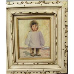 10" x 8" Harvey Goodale original oil child framed (2)