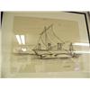 Image 2 : Original pen and ink drawing by Robert Mayokok- framed- 11" x 14"- successful whale hunt scene (2)
