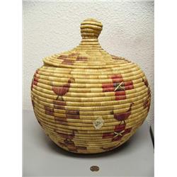16" high, 16" wide- grass basket with birds and crops design (2)