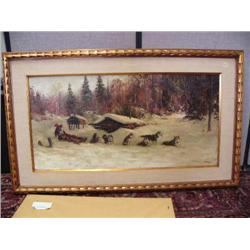 Original oil on canvas by Henne, framed, best one ever had the opportunity to sell- 18" x 38" called