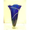 Image 1 : Cobalt blue art glass vase- 18" tall (120)