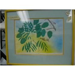 Silk screen, 9/29, by Diana Tillein done in 1979- titled "Rendezvous" - double-matted and framed (12