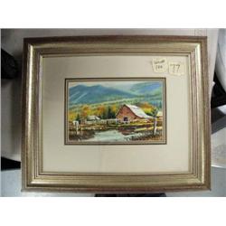 Water color by Robert A. Kercher- triple-matted and framed- 3-1/2" x 6-1/2"- his work appears in 1,0