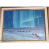 Image 1 : Scott McDaniel original - Caribou with Northern Lights in Background - 10 3/8"x13 3/8" (3)