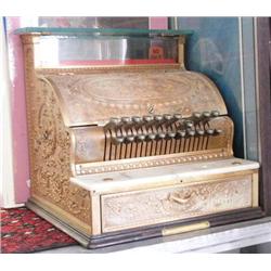 Beautiful brass antique cash register made by National (126)