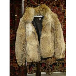 Fur coat - men's extra-large reversible wolf and bomber jacket (134)