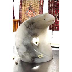 12" eagle head made from alabaster stone by J. A. Grandbois in 1991- retail value of $3,500 (3)