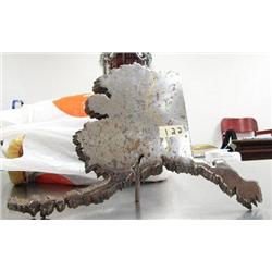 17" State of Alaska map with Alaska pipeline on it made out of pipeline pipe (138)