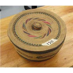 Outstanding 9" NW Coast Makah circa 1900 woven grass basket with top retail value $2,200.00 Slight d