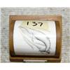 Image 1 : Scrimshawed Ivory Fin Whale 2.5" mounted in wood (3)