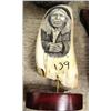 Image 1 : Whale tooth scrimshawed by HSK- old man, detail is phenominal- retail value about $3,000- 6-1/2" (3)