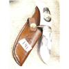 Image 1 : Whale tooth ivory handled hand made knife scrimshawed by HSK - retail price $1,150- blade made by Vi