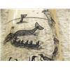 Image 2 : 5-1/2" x 4" mammoth ivory scrimwshawed by Peter Mayac- as Eskimo whaling scene with 6 men spearing a