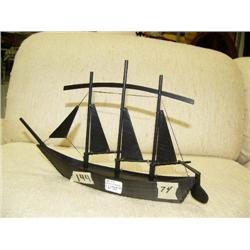 3 masted baleen sailing ship 12" long by Allen Roulickohon from St. Lawrence Island- retail value of