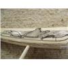 Image 2 : 10" scrimshawed ivory by Simon Pushruk ca. 1960- one side it has man in kayak harpooning a walrus; o