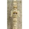 Image 2 : 7" ivory totem pole ca. 1940- very unusual super quality- depicts men, fish, birds, etc. (3)