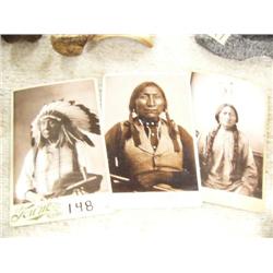 Lot of 3 Indian Chief photographs - retail value $375.00 - 6.5"x4.75" (3)