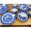 Image 3 : 16 piece China serving set "Willow" Globe Pottery Co. Cobridge Made in England -  5 coffee cups, 3 l