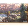 Image 2 : Original on canvas by Scott Sherritt '93 - Mt. McKinley and river views with man on horseback and pa