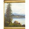 Image 2 : Original of Mt. St. Helens, trees and water views ca. 1910 - 26.5"x19.5" in an art nouveau frame (74