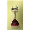Image 1 : Garnet and 14k gold pendant, garnet approx. 4 carats, trillion, faceted, transparent, brownish red -