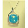 Image 1 : Blue topaz and 14k yellow gold pendant approx. 3 carats, topaz cushion shaped, faceted, transparent,