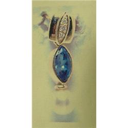 Diamond, tanzanite and cultured pearl 14k yellow gold pendant - cultured pearl, round 5.5mm, fine lu