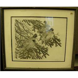 Printer's Proof edition of 100 called "Spruce Rooster" by R. T. Wallen double-matted and framed (3)