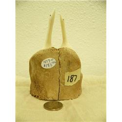 Pair of carved white ivory cormorants mounted on bone- 4-3/4" tall