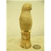 Image 3 : Bone owl with inset ivory and baleen eyes and baleen beak- 5" tall