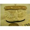 Image 2 : Ivory box/conatainer with baleen base and bone lid with carved ivory feather finial by Craig Niksik