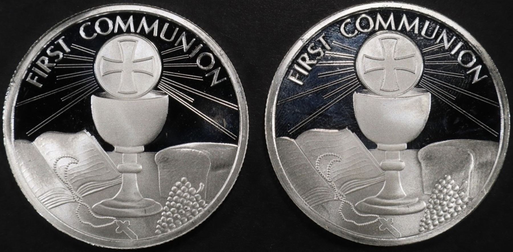 (2) 1 OZ .999 SILVER 2024 FIRST COMMUNION ROUNDS