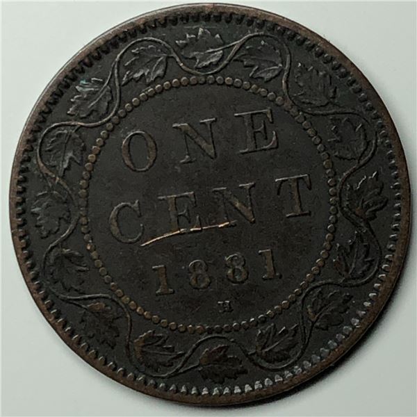 Canadian Large Cent 1881 F+