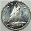 Image 1 : Canadian .10 Cent Dime 1964 UNC Heavy Cameo