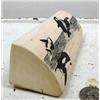 Image 2 : 5-1/2" scrimshawed mammoth ivory of 4 killer whales by Homer Cole (114)
