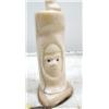 Image 4 : 6-3/4" white walrus ivory totem carved with walrus man, walrus and man's face by Iglaak (114)