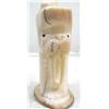 Image 5 : 6-3/4" white walrus ivory totem carved with walrus man, walrus and man's face by Iglaak (114)
