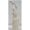 Image 6 : 11" white walrus ivory carving of whale man dancer with 4 whales and 2 men's faces and a man (114)