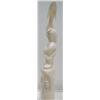 Image 8 : 11" white walrus ivory carving of whale man dancer with 4 whales and 2 men's faces and a man (114)