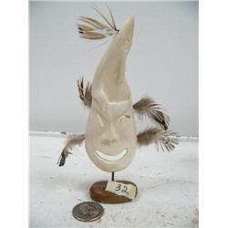 5-3/4" dance mask of man and whale by Iglaak (114)
