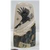 Image 1 : 4" scrimshawed mammoth ivory bark with flying eagle by Homer Cole (114)