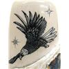 Image 2 : 4" scrimshawed mammoth ivory bark with flying eagle by Homer Cole (114)