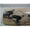 Image 2 : 5-1/2" scrimshawed mammoth ivory of 2 eagles and 2 dall sheep by Homer Cole (114)