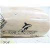 Image 3 : 7" mammoth ivory scrimshawed with sailing vessel and 2 killer whales by Homer Cole (114)