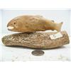 Image 1 : 6-1/2" carved bone salmon- imported (114)