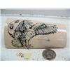 Image 1 : 4-1/2" scrimshawed mammoth ivory flying owl by Homer Cole (114)