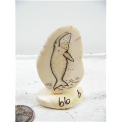 CHOICE on 6 scrimshawed white ivory 2" by Mike Saclamana: whale (114)