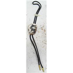 CHOICE on 2 scrimshawed ivory bolo ties by Homer Cole: wolf and eagle (114)